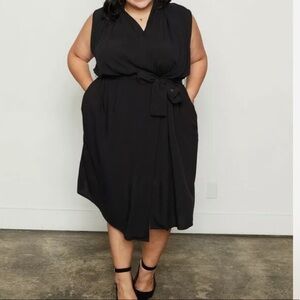 Part & Parcel black sleeveless wrap dress, Sz. 2X